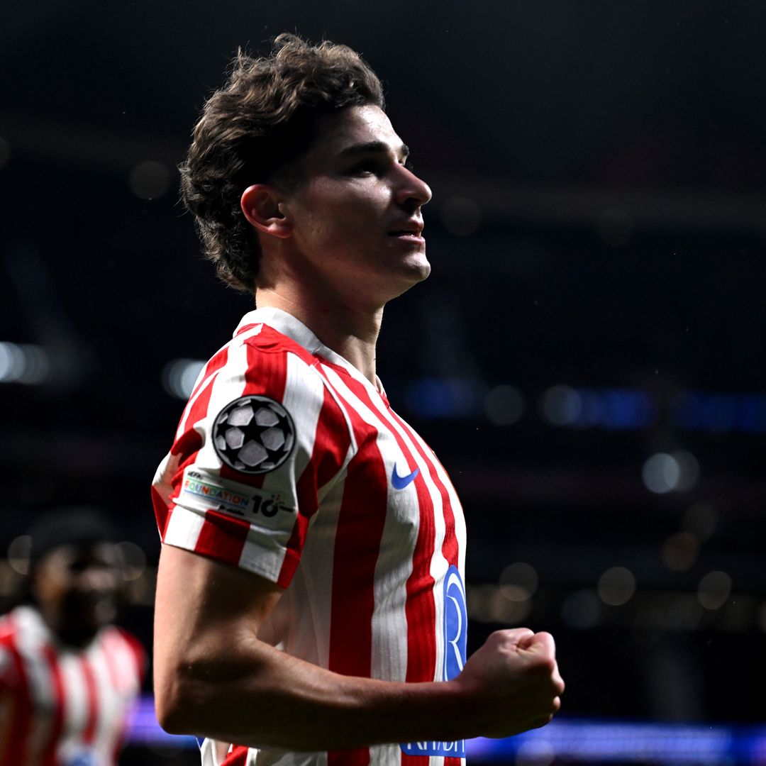 Julián Álvarez durante un partido de la Champions League con el Atlético de Madrid